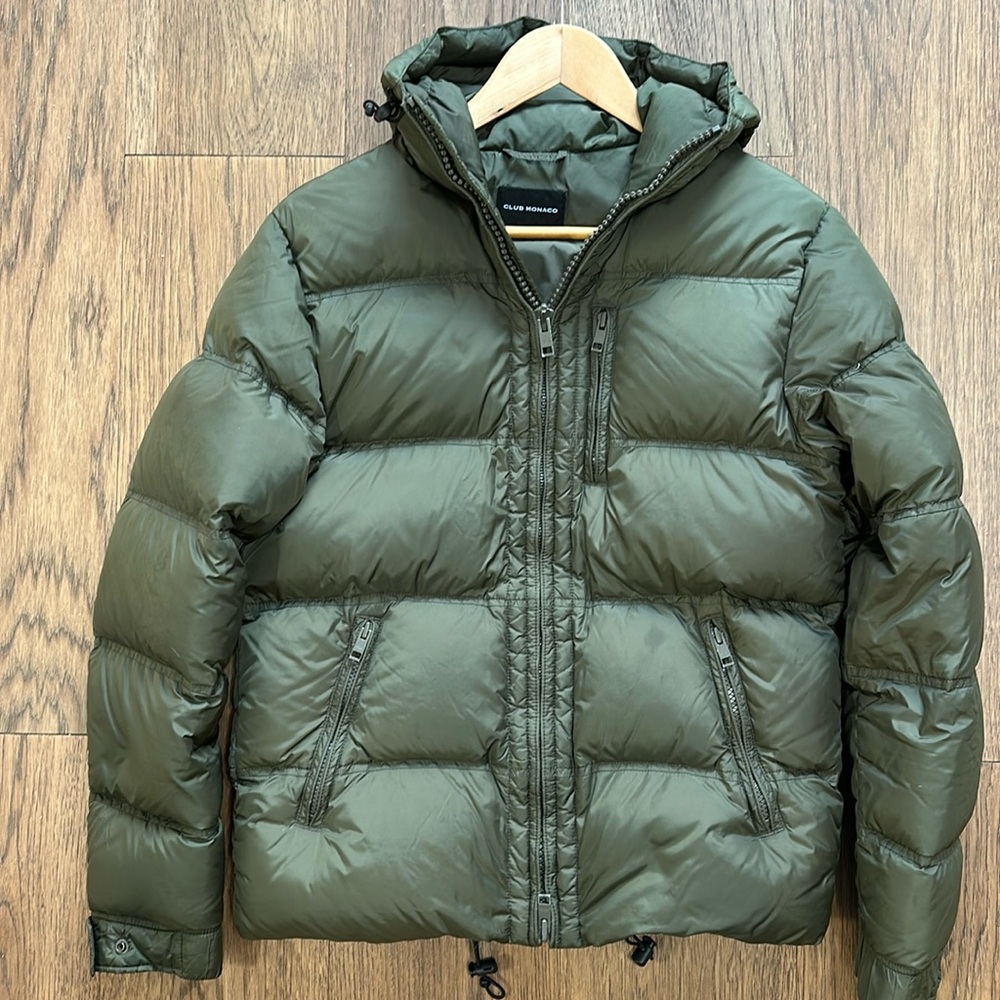 Club Monaco Puffer Jacket Medium Weight Green Size XS